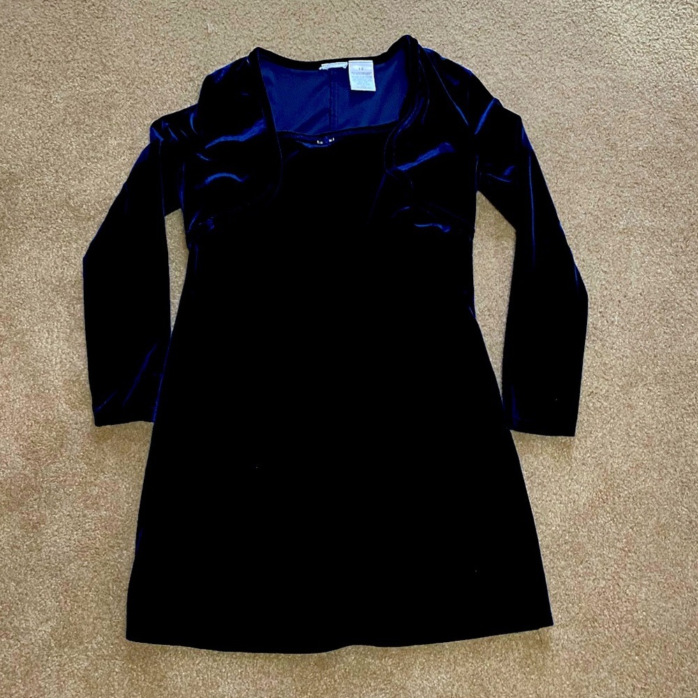 Blue velvet holiday dress girls size 10